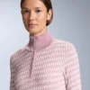 Camiseta térmica de punto jacquard geométrico para la parte de arriba Camiseta térmica de punto jacquard geométrico para la parte de arriba