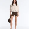 Chaqueta a rayas con dobladillo fruncido