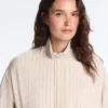 Chaqueta a rayas con dobladillo fruncido