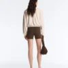 Chaqueta a rayas con dobladillo fruncido