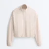 Chaqueta a rayas con dobladillo fruncido