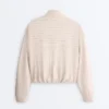Chaqueta a rayas con dobladillo fruncido
