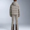 Pantalones de esquí elásticos, acampanados y de talle alto, con estampado resistente al agua Pantalones de esquí elásticos, acampanados y de talle alto, con estampado resistente al agua