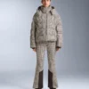 Pantalones de esquí elásticos, acampanados y de talle alto, con estampado resistente al agua Pantalones de esquí elásticos, acampanados y de talle alto, con estampado resistente al agua