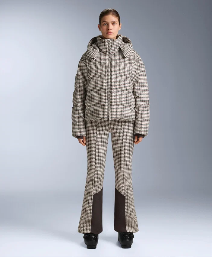Pantalones de esquí elásticos, acampanados y de talle alto, con estampado resistente al agua Pantalones de esquí elásticos, acampanados y de talle alto, con estampado resistente al agua