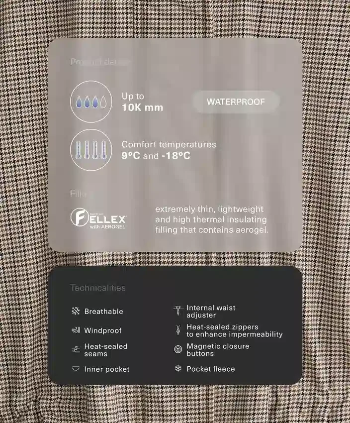 Chaqueta acolchada impermeable Fellex® Aerogel 10K Chaqueta acolchada impermeable Fellex® Aerogel 10K