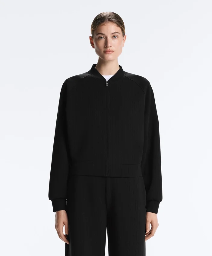 Chaqueta bomber a rayas con modal Soft Touch Chaqueta bomber a rayas con modal Soft Touch