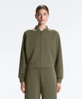 Chaqueta bomber a rayas con modal Soft Touch