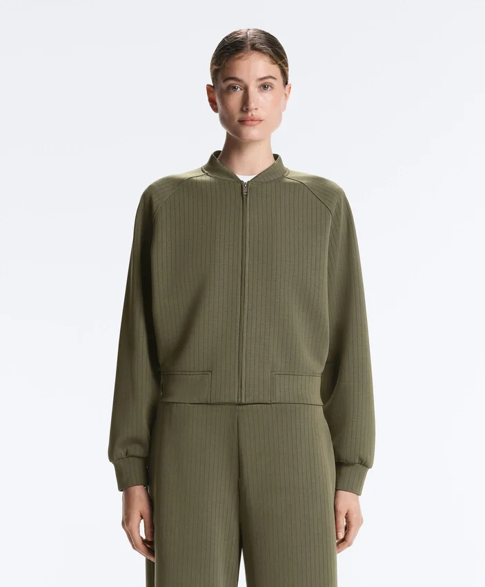 Chaqueta bomber a rayas con modal Soft Touch Chaqueta bomber a rayas con modal Soft Touch