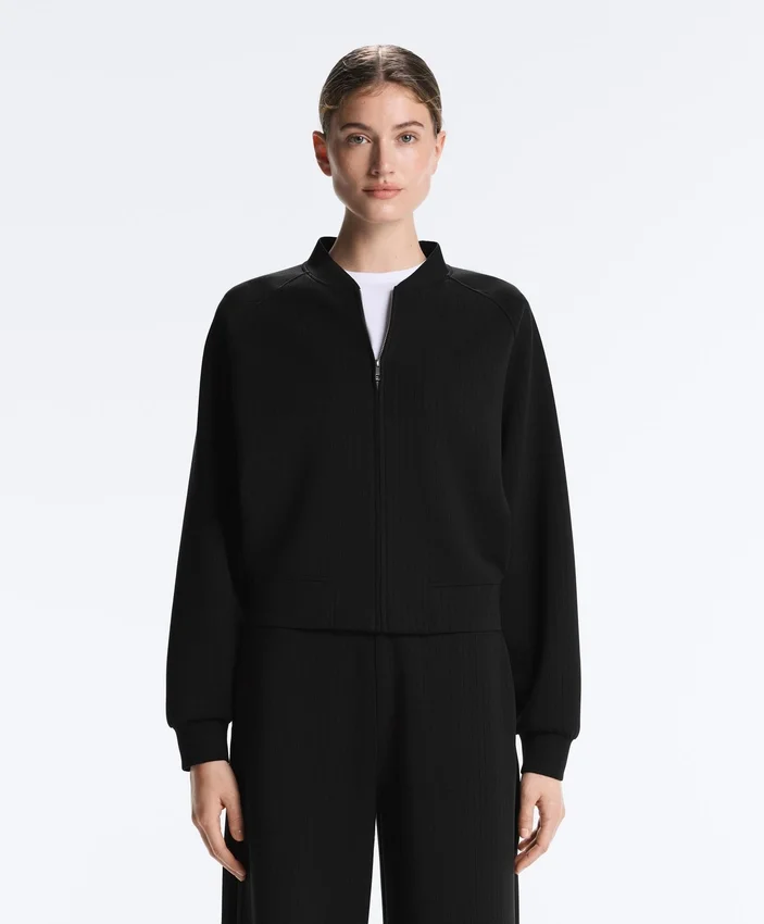 Chaqueta bomber a rayas con modal Soft Touch Chaqueta bomber a rayas con modal Soft Touch