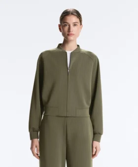 Chaqueta bomber a rayas con modal Soft Touch