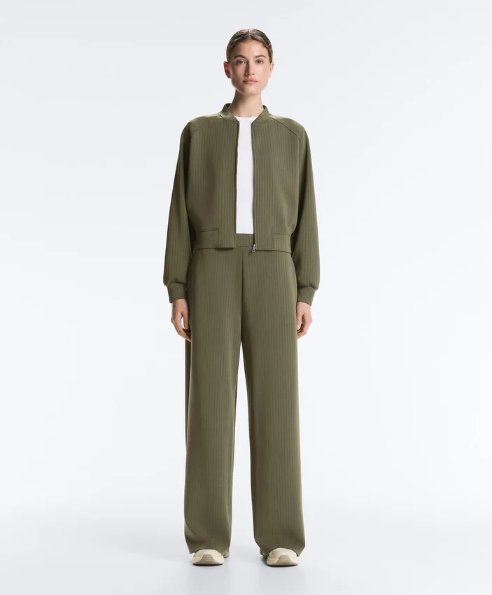 Chaqueta bomber a rayas con modal Soft Touch Chaqueta bomber a rayas con modal Soft Touch
