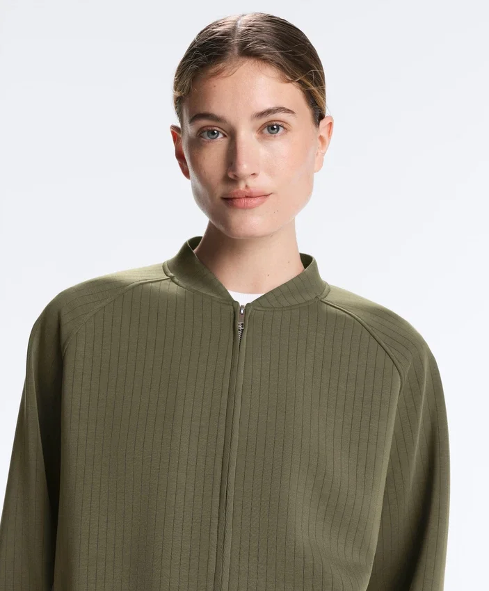 Chaqueta bomber a rayas con modal Soft Touch Chaqueta bomber a rayas con modal Soft Touch