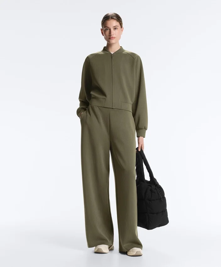 Chaqueta bomber a rayas con modal Soft Touch Chaqueta bomber a rayas con modal Soft Touch