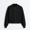 Chaqueta bomber a rayas con modal Soft Touch Chaqueta bomber a rayas con modal Soft Touch
