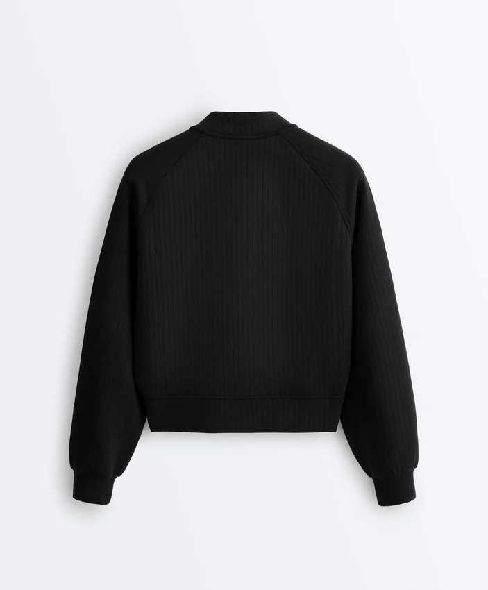 Chaqueta bomber a rayas con modal Soft Touch Chaqueta bomber a rayas con modal Soft Touch