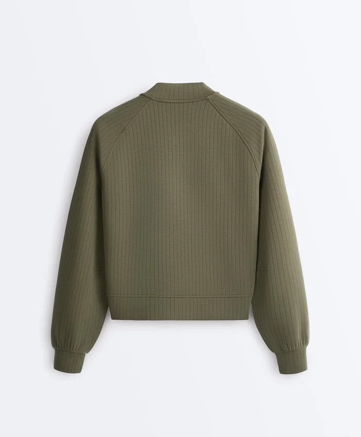 Chaqueta bomber a rayas con modal Soft Touch Chaqueta bomber a rayas con modal Soft Touch