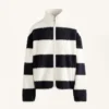 Chaqueta bomber de imitación de chaqueta de piel de oveja a rayas