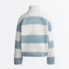 Chaqueta bomber de imitación de chaqueta de piel de oveja a rayas