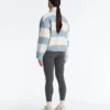 Chaqueta bomber de imitación de chaqueta de piel de oveja a rayas