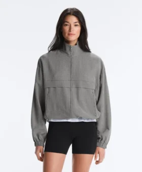 Chaqueta bomber de mezcla de lyocell con estampado de cuadros