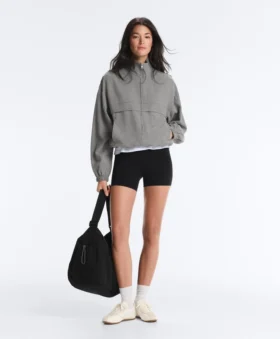 Chaqueta bomber de mezcla de lyocell con estampado de cuadros