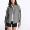 Chaqueta bomber de mezcla de lyocell con estampado de cuadros Chaqueta bomber de mezcla de lyocell con estampado de cuadros
