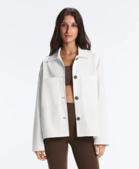 Chaqueta con bolsillos de mezcla de algodón