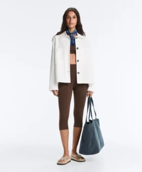 Chaqueta con bolsillos de mezcla de algodón