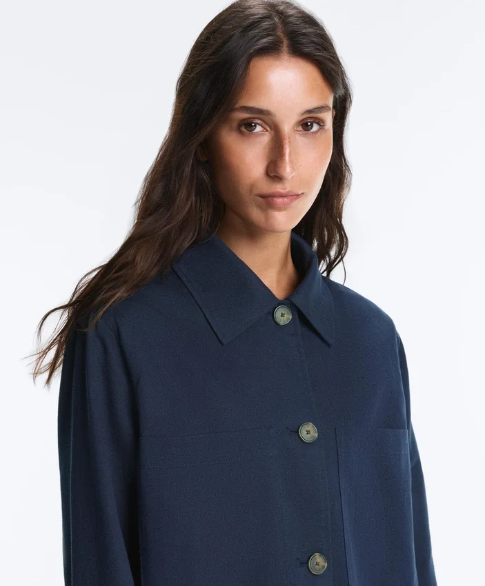 Chaqueta con bolsillos de mezcla de algodón Chaqueta con bolsillos de mezcla de algodón