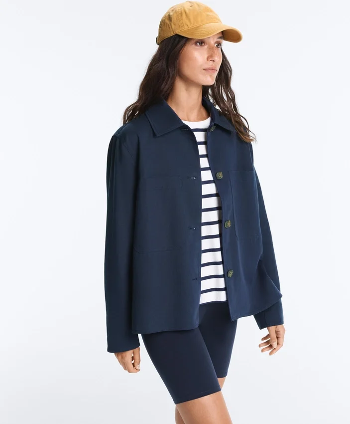 Chaqueta con bolsillos de mezcla de algodón Chaqueta con bolsillos de mezcla de algodón