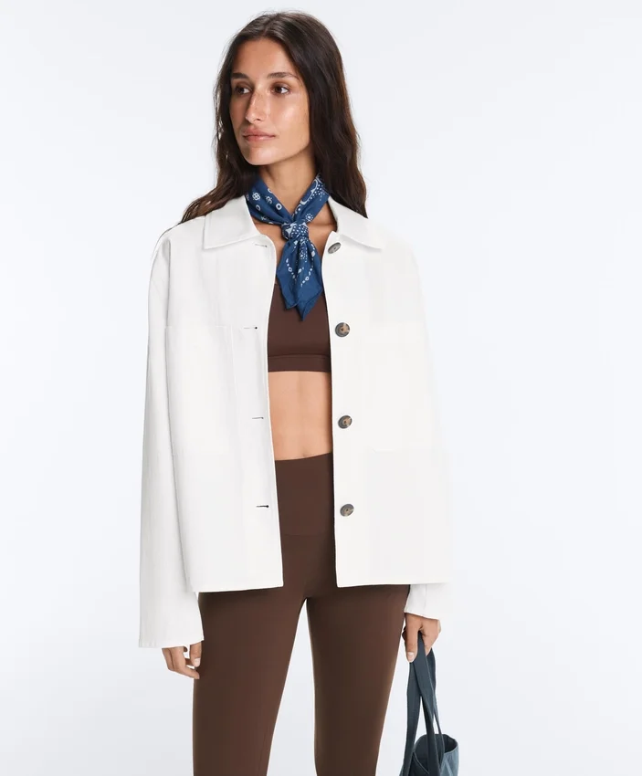 Chaqueta con bolsillos de mezcla de algodón Chaqueta con bolsillos de mezcla de algodón
