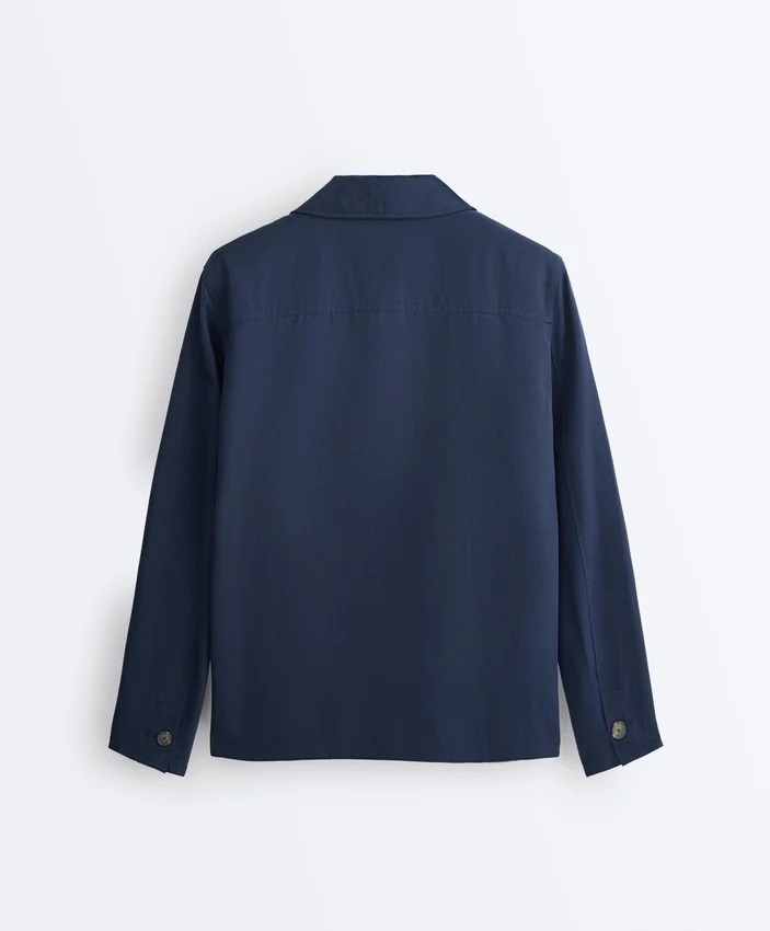 Chaqueta con bolsillos de mezcla de algodón Chaqueta con bolsillos de mezcla de algodón