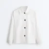 Chaqueta con bolsillos de mezcla de algodón Chaqueta con bolsillos de mezcla de algodón