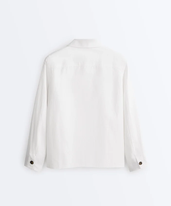 Chaqueta con bolsillos de mezcla de algodón Chaqueta con bolsillos de mezcla de algodón