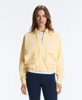 Chaqueta con bolsillos de piqué de algodón