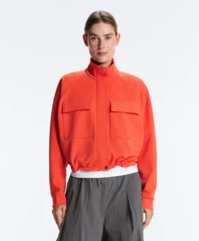Chaqueta con bolsillos de piqué de algodón