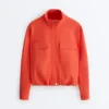 Chaqueta con bolsillos de piqué de algodón Chaqueta con bolsillos de piqué de algodón