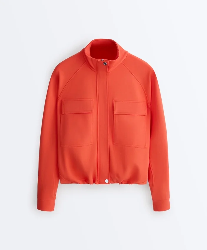 Chaqueta con bolsillos de piqué de algodón Chaqueta con bolsillos de piqué de algodón