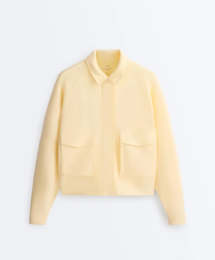 Chaqueta con bolsillos de piqué de algodón Chaqueta con bolsillos de piqué de algodón