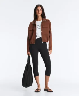 Chaqueta con bolsillos de piqué de algodón