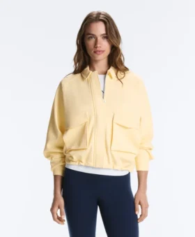 Chaqueta con bolsillos de piqué de algodón
