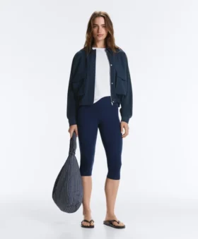 Chaqueta con bolsillos de piqué de algodón