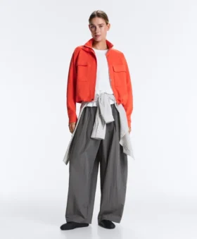 Chaqueta con bolsillos de piqué de algodón