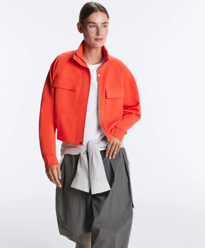 Chaqueta con bolsillos de piqué de algodón Chaqueta con bolsillos de piqué de algodón