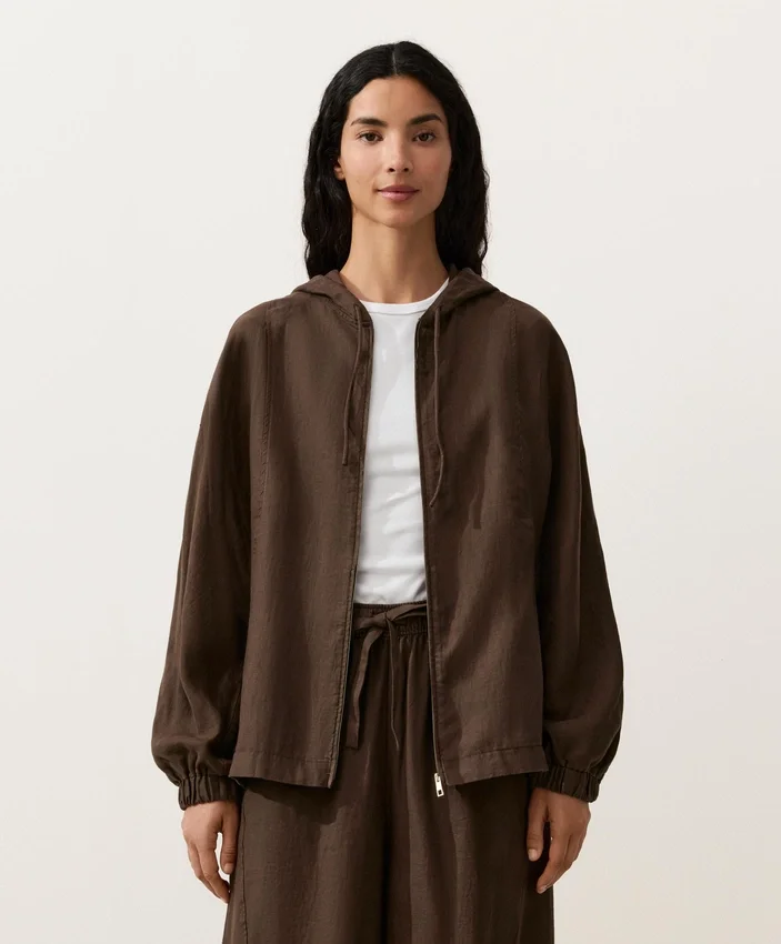 Chaqueta con capucha 100 % lino Chaqueta con capucha 100 % lino