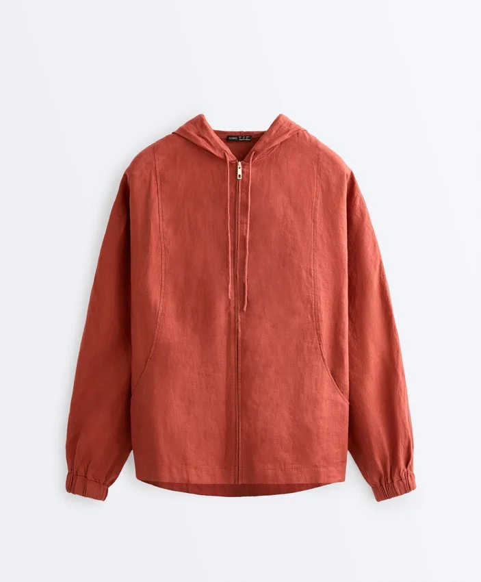 Chaqueta con capucha 100 % lino Chaqueta con capucha 100 % lino