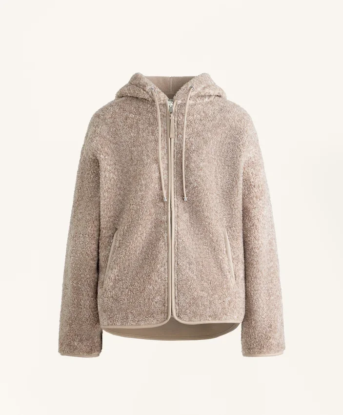 Chaqueta con capucha de imitación de piel de oveja Chaqueta con capucha de imitación de piel de oveja