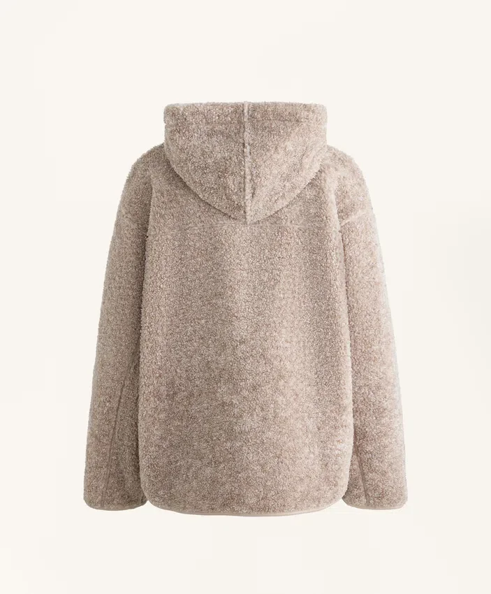 Chaqueta con capucha de imitación de piel de oveja Chaqueta con capucha de imitación de piel de oveja