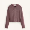 Chaqueta con capucha de punto acanalado Chaqueta con capucha de punto acanalado